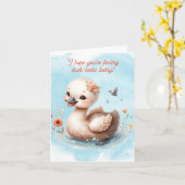 Carte de canard adorable (Fleur jaune)