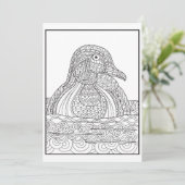 Carte de canard noir et blanc (Debout devant)