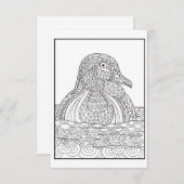 Carte de canard noir et blanc (Devant / Derrière)