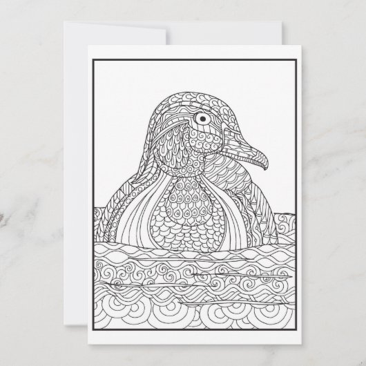 Carte de canard noir et blanc (Devant)