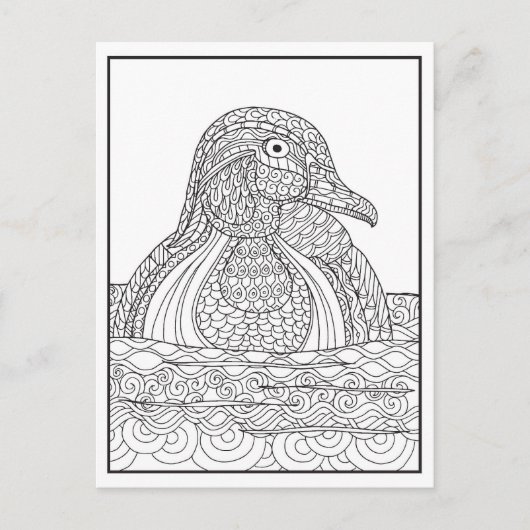 Carte de canard noir et blanc (Devant)