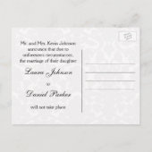 Carte de cancellation de mariage en damassé noir e (Dos)