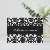 Carte de cancellation de mariage en damassé noir e (Debout devant)