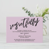 Carte de cancellation de mariage mauve clair avec  (Debout devant)