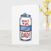 Carte de canette de boisson À la santé de Papa (Fleur jaune)