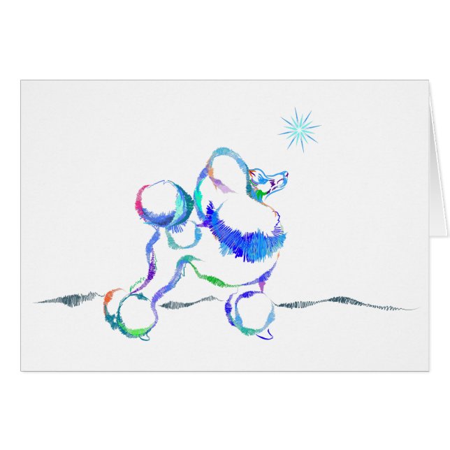 Carte de caniche hiver (Devant horizontal)