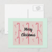 Carte de cannes de bonbon de Noël (Devant / Derrière)
