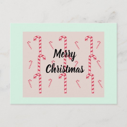 Carte de cannes de bonbon de Noël (Devant)
