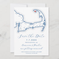 Carte de Cap Cod de Provincetown MA Marine Mariage