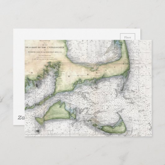 Carte de Cap Cod, Nantucket, Martha's Vineyard (Devant / Derrière)