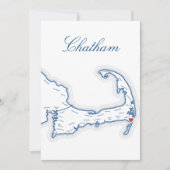 Carte de Cape Cod Chatham Table de Mariage Nom Car (Devant)
