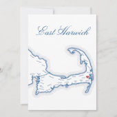 Carte de Cape Cod East Harwich pour nom de table d (Devant)