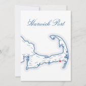 Carte de Cape Cod Harwich Port pour table de maria (Devant)