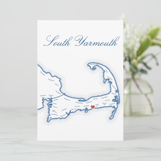 Carte de Cape Cod South Yarmouth Nom de Table de M (Debout devant)