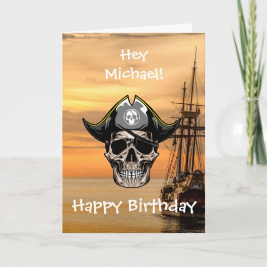 Carte de capitaine Pirate Jolly Roger (Devant)