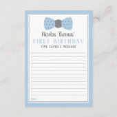 Carte de capsule d'anniversaire, bleu clair, gris (Dos)