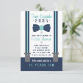 Carte de capsule d'anniversaire, bleu marine, Aqua (Debout devant)