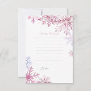 Carte de capsule temporelle flocon de neige rose