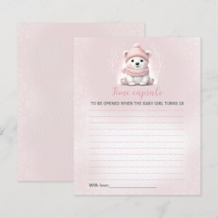Carte de capsule temps de Baby shower de fille d'h