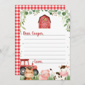 Carte de capsule temps de la ferme Red Tractor (Devant / Derrière)