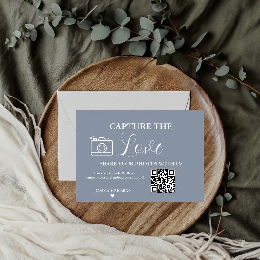 Carte de capture de l'amour de mariage avec code Q