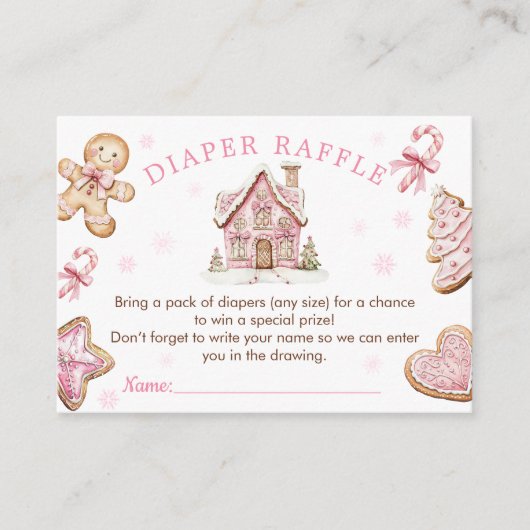 Carte de carafe Baby shower de biscuits rose Xmas (Devant)