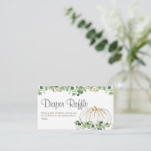 Carte de carafe Citrouille blanc vert floral (Debout devant)