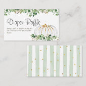 Carte de carafe Citrouille blanc vert floral (Devant / Derrière)