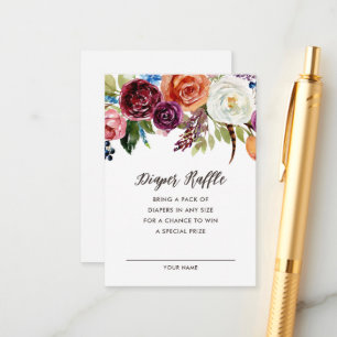 Carte de carafe de Baby shower de fleurs Boho d'au