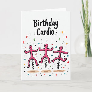 Carte de cardio anniversaire vibrante
