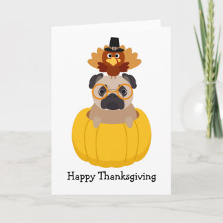 Carte de carlin de bon thanksgiving