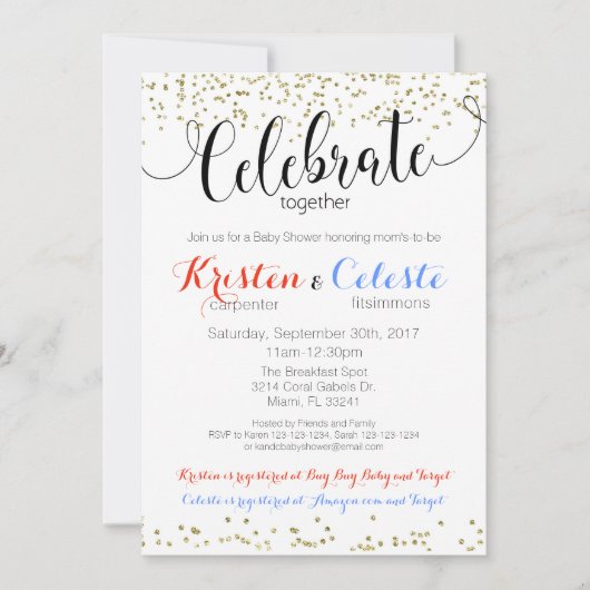 Carte de carnet d'invitation pour Baby shower comm (Devant)