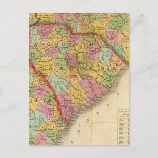 Carte De Caroline Du Nord Et Du Sud Et Géorgie (Devant)