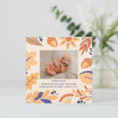 Carte de Carré Boho Rustique faire-part de naissan (Debout devant)