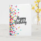 Carte de Carrés Colorés pour Anniversaire (Fleur jaune)