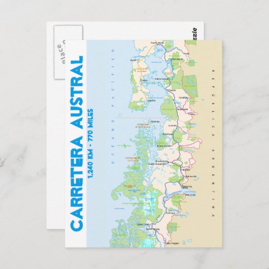 Carte de Carretera Austral (Devant / Derrière)