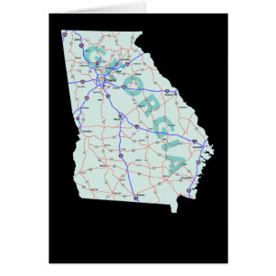 Carte de carte de la Géorgie