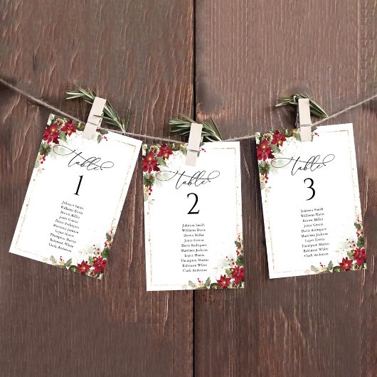 Carte de carte de Mariage Rustic Pine Poinsettia