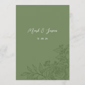 Carte de carte de siège Mariage Ranunculus (Dos)