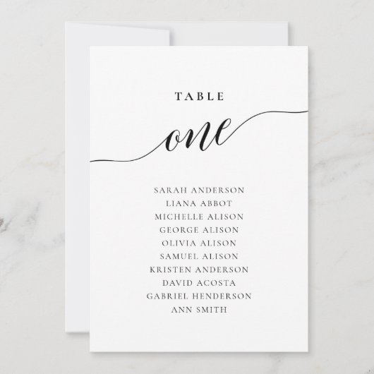 Carte de carte de siège numéro 1 modifiable (Devant)