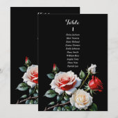 Carte de carte de siège rose rouge rose foncé (Devant / Derrière)