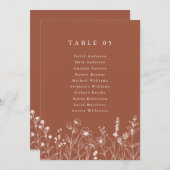 Carte de carte de tableau de Fleur sauvage rustiqu (Devant / Derrière)