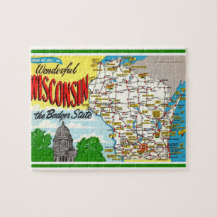 Carte de carte postale Wisconsin Jigsaw Puzzle