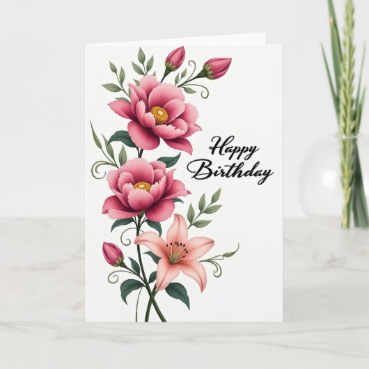 Carte de cascade florale joyeuse (Devant)