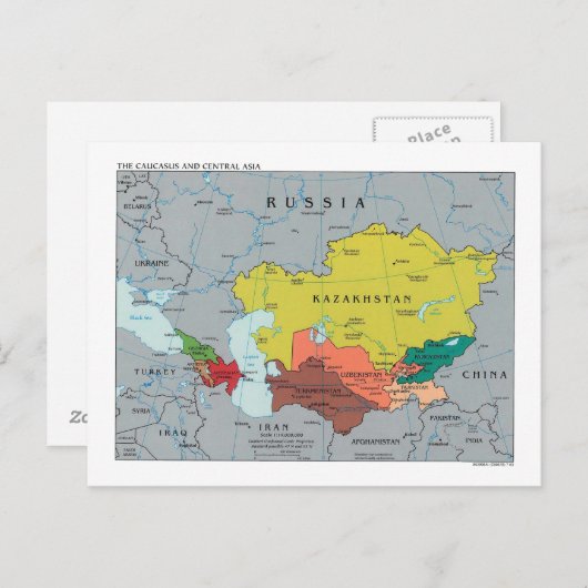 Carte de Caucase et d'Asie centrale (Devant / Derrière)