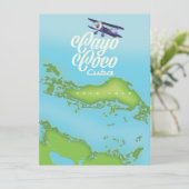 Carte de Cayo Coco Cuba de style vintage. (Debout devant)