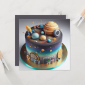 CARTE DE CE GÂTEAU ANNIVERSAIRE DE ENFANT UNIVERS MONDIA (Devant/Arrière en situation)
