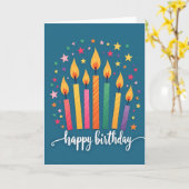 Carte de célébration à la bougie sarcelle (Fleur jaune)