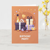 Carte de célébration avec chapeau de fête (Fleur jaune)