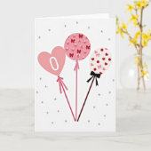 Carte de célébration Ballons et Rubans (Fleur jaune)
